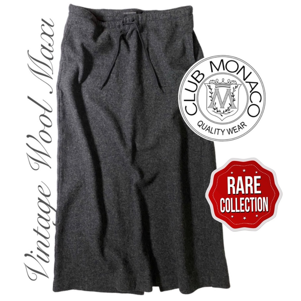 Club Monaco Vintage Skirt Lightweight Felted Wool A-Line